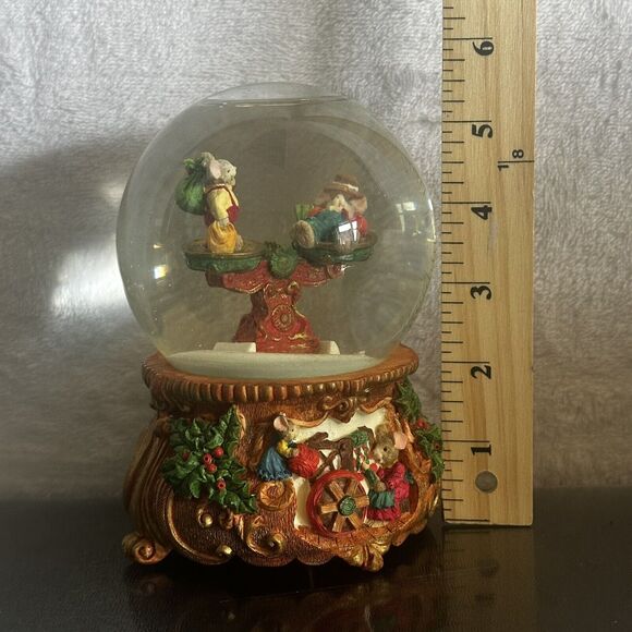 Vintage Stern's Musical Christmas Snow Globe "Joy To The World" Working SeeSaw - Picture 7 of 8